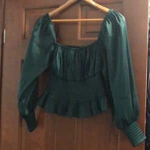 Emerald green cropped top